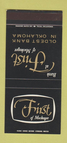 Matchbook Cover - First Bank Muskogee OK 30 Stk SAMPLE