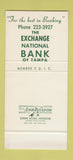 Matchbook Cover - Exchange NATional Bank Tampa FL 30 Stk SAMPLE