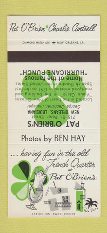 Matchbook Cover - Pat O'Brien's New Orleans LA Ben Hay 30 Stk SAMPLE