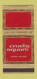Matchbook Cover - Crosby Square Men's Shoes WEAR 30 Stk SAMPLE