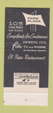 Matchbook Cover - Park Plaza Motor Hotel Fort Worth TX restaurant 30 Stk SAMPLE