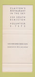 Matchbook Cover - Top of 230 Clayton MO WEAR 30 Stk SAMPLE