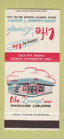 Matchbook Cover - Life Lounge Bar Fort Lauderdale FL 30 Stk SAMPLE