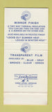 Matchbook Cover - Shield Transparent Films WEAR 30 Stk SAMPLE