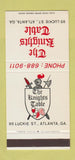 Matchbook Cover - The Knights Table Atlanta GA 30 Stk SAMPLE