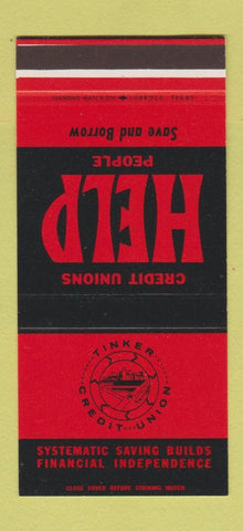 Matchbook Cover - Tinker Credit Union 30 Stk SAMPLE