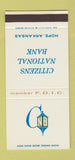 Matchbook Cover - Citizens National Bank Hope AR 30 Stk SAMPLE