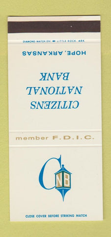 Matchbook Cover - Citizens National Bank Hope AR 30 Stk SAMPLE