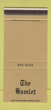 Matchbook Cover - The Hamlet Restaurant Carol Stream IL 30 Stk SAMPLE