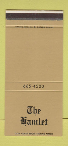 Matchbook Cover - The Hamlet Restaurant Carol Stream IL 30 Stk SAMPLE