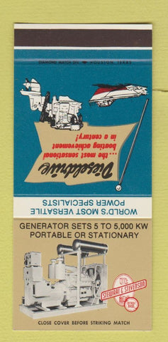 Matchbook Cover - Stewart Stevenson Generators WEAR 30 Stk SAMPLE