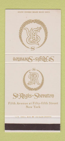 Matchbook Cover - St Regis Hotel Sheraton New York City 30 Stk SAMPLE