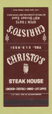 Matchbook Cover - Christo's Restaurant New York City 30 Stk SAMPLE