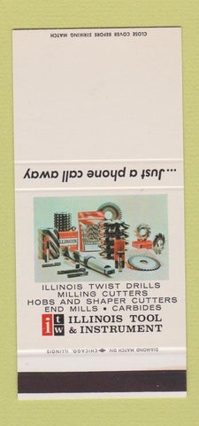 Matchbook Cover - Illinois Tool Instrument Gear Shaper Cutters  30 Stk SAMPLE