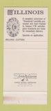 Matchbook Cover - Illinois Tool Instrument Gear Shaper Cutters  30 Stk SAMPLE