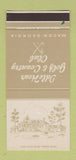 Matchbook Cover - Idle Hour Golf Country Club Macon GA 30 Stk SAMPLE