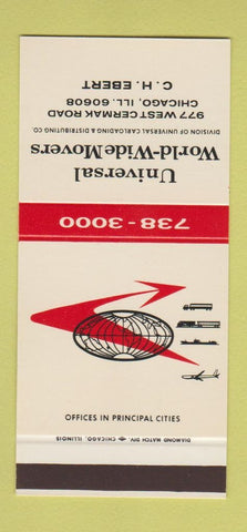 Matchbook Cover - Universal World Wide Movers Chicago IL 30 Stk SAMPLE