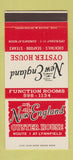 Matchbook Cover - New England Oyster House Restaurant Lynnfield MA 30 Stk SAMPLE