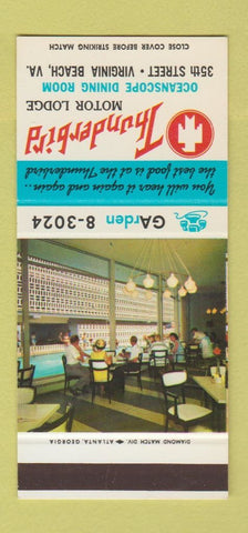 Matchbook Cover - Thunderbird Motor Lodge Virginia Beach VA 30 Stk SAMPLE