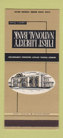 Matchbook Cover - First Liberty National Bank Liberty TX 30 Stk SAMPLE