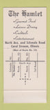 Matchbook Cover - Hamlet Restaurant Carol Stream IL 30 Stk SAMPLE