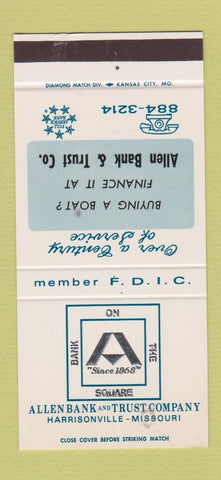 Matchbook Cover - Allen Bank and Trust Harrisonville MO WEAR 30 Stk SAMPLE