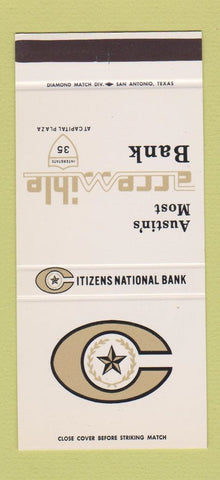 Matchbook Cover - Citizens National Bank Austin TX 30 Stk SAMPLE