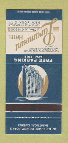 Matchbook Cover - Paramount Hotel New York City 30 Stk SAMPLE
