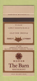 Matchbook Cover - The Barn Restaurant Norfolk VA 30 Stk SAMPLE