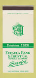 Matchbook Cover - Eufaula Bank & Trust Co Eufaula AL 30 Stk SAMPLE
