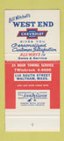 Matchbook Cover - West End Chevrolet Waltham MA Bill Mitchell 30 Stk SAMPLE