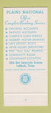 Matchbook Cover - Plains National Bank of Lubbock TX 30 Stk SAMPLE
