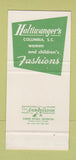 Matchbook Cover - Haltiwanger's Columbia SC clothing  30 Stk SAMPLE