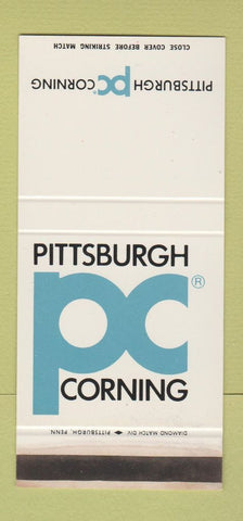 Matchbook Cover - Pittsburgh Corning PA WEAR 30 Stk SAMPLE