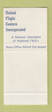 Matchbook Cover - UniFlight United Flight Centers Detroit MI WEAR 30 Stk SAMPLE