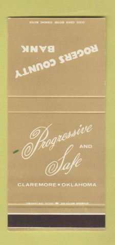 Matchbook Cover - Rogers County Bank Claremore OK WEAR 30 Stk SAMPLE
