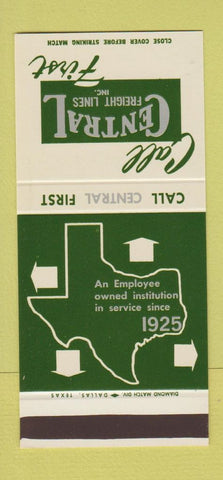 Matchbook Cover - Central Freight Lines Trucking TX 30 Stk SAMPLE