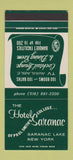 Matchbook Cover - Hotel Saranac Lake NY 30 Stk SAMPLE