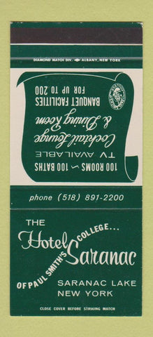 Matchbook Cover - Hotel Saranac Lake NY 30 Stk SAMPLE