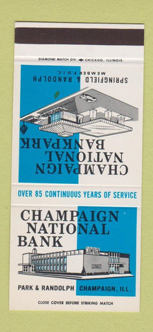 Matchbook Cover - The Champaign National Bank IL 30 Stk SAMPLE