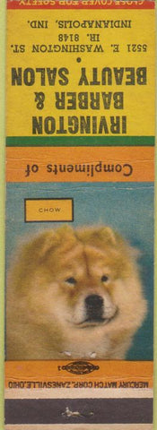 Matchbook Cover - Irvington Barber Beauty Salon Indianapolis IN Chow