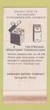Matchbook Cover - Sangamo Electric Springfield IL Wattsecond WEAR 30 Stk SAMPLE