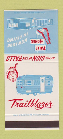 Matchbook Cover - Falls Trailers Fergus Falls MN Indian 30 Stk SAMPLE