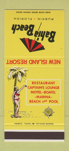 Matchbook Cover - Bahia Beach Resort girlie Ruskin FL 30 Stk SAMPLE