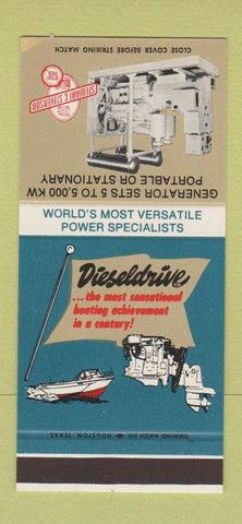 Matchbook Cover - Stewart & Stevenson Generators Dieseldrive 30 Stk SAMPLE