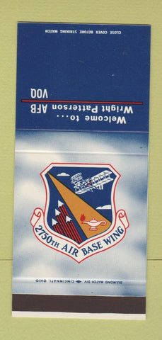 Matchbook Cover - Wright Patterson Air Force Base 2750th Wing 30 Stk SAMPLE