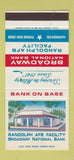 Matchbook Cover - Broadway Bank Randolph Air Force Base 30 Stk SAMPLE