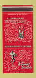Matchbook Cover - Kenny's Steak Pub New York City Football  30 Stk SAMPLE