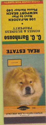 Matchbook Cover - CC Barnhouse Homes Newport Beach CA Chow