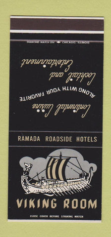 Matchbook Cover - Ramada Viking Room Champaign IL 30 Stk SAMPLE